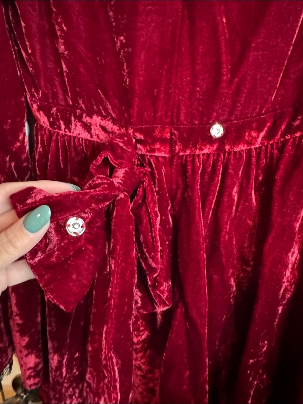 Widow velvet Dress Womens S Burgundy Red Black Lace Bell Sleeve Gothic witchy - Picture 3 of 8